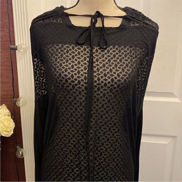 Ramy Brook Aprec Chic Black hooded Cover-Up, S - Picture 2 of 10